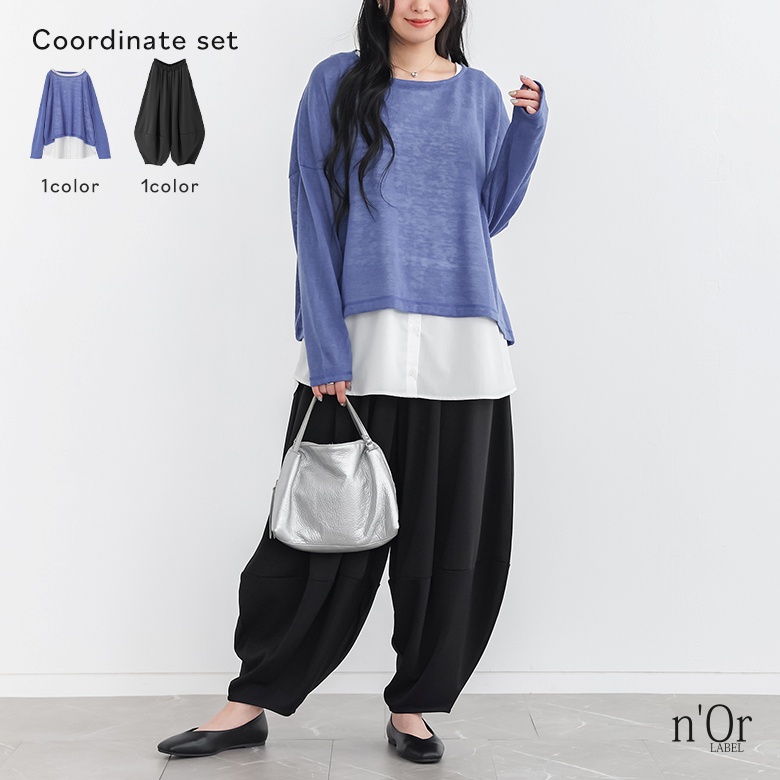 2点コーデセット 2026 レディース トップス カットソー プルオーバー タンクトップ ロングタンク インナー コクーンパンツ ロング 「メール便不可」「40」 | osharewalker