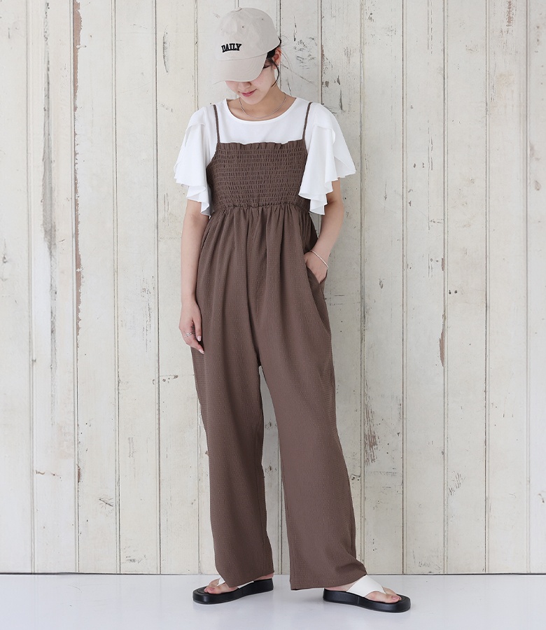 MARET ブラウンサロペット サイズ01 リネンミックスサロペットスカート 20SS｜オーバーオール