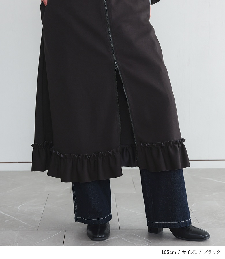 ワンピース 長袖 レディース カットワンピース ロング丈 ハイネック フリル ダンボールニット生地 レイヤード 配色 40代 春 秋「メール便不可」「30」 | osharewalker | 15