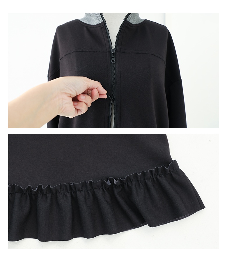 ワンピース 長袖 レディース カットワンピース ロング丈 ハイネック フリル ダンボールニット生地 レイヤード 配色 40代 春 秋「メール便不可」「30」 | osharewalker | 19