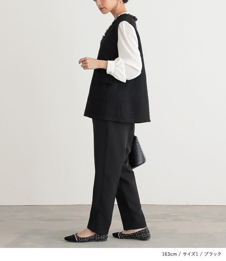 【ゆきち】Ambient ツイード　ジレ　ベスト　新品未使用 ツイード ジレ ツイードベスト オケージョン レイヤード ベスト