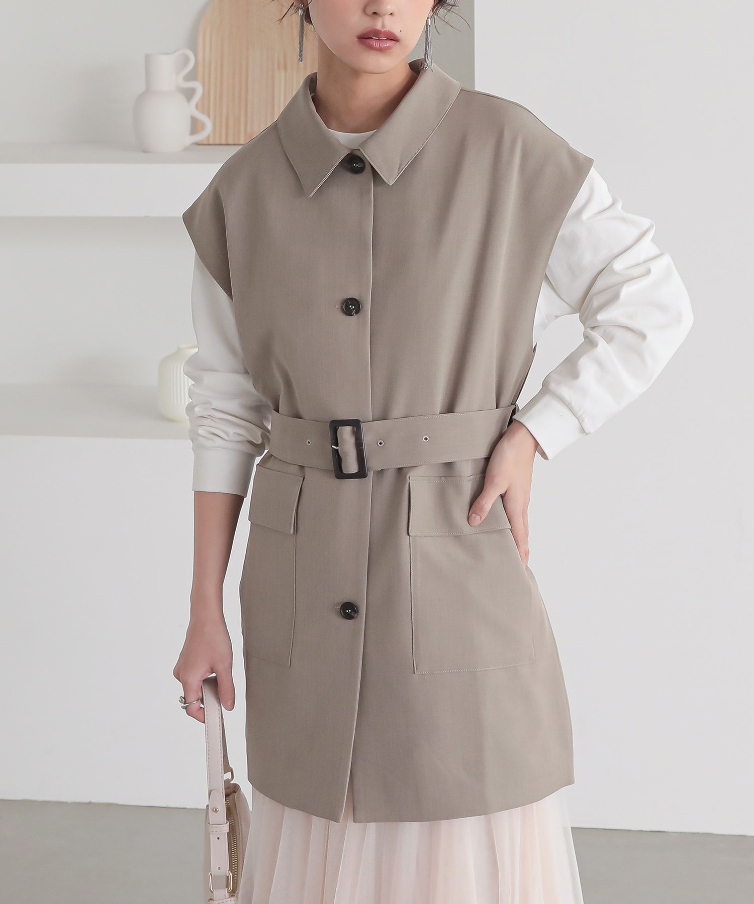 osharewalker ジレ レディース トップス ライトアウター ベスト