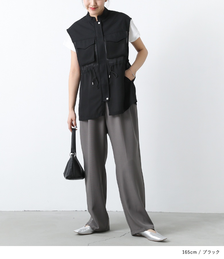 osharewalker（オシャレウォーカー） ジレ レディース 春 夏 秋 黒 M