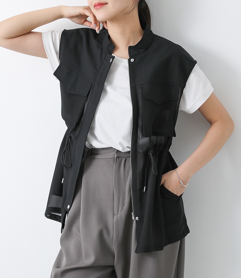osharewalker（オシャレウォーカー） ジレ レディース 春 夏 秋 黒 M