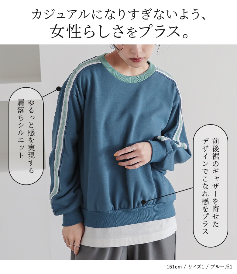 トップス レディース スウェット 長袖 裏毛 ...の詳細画像4