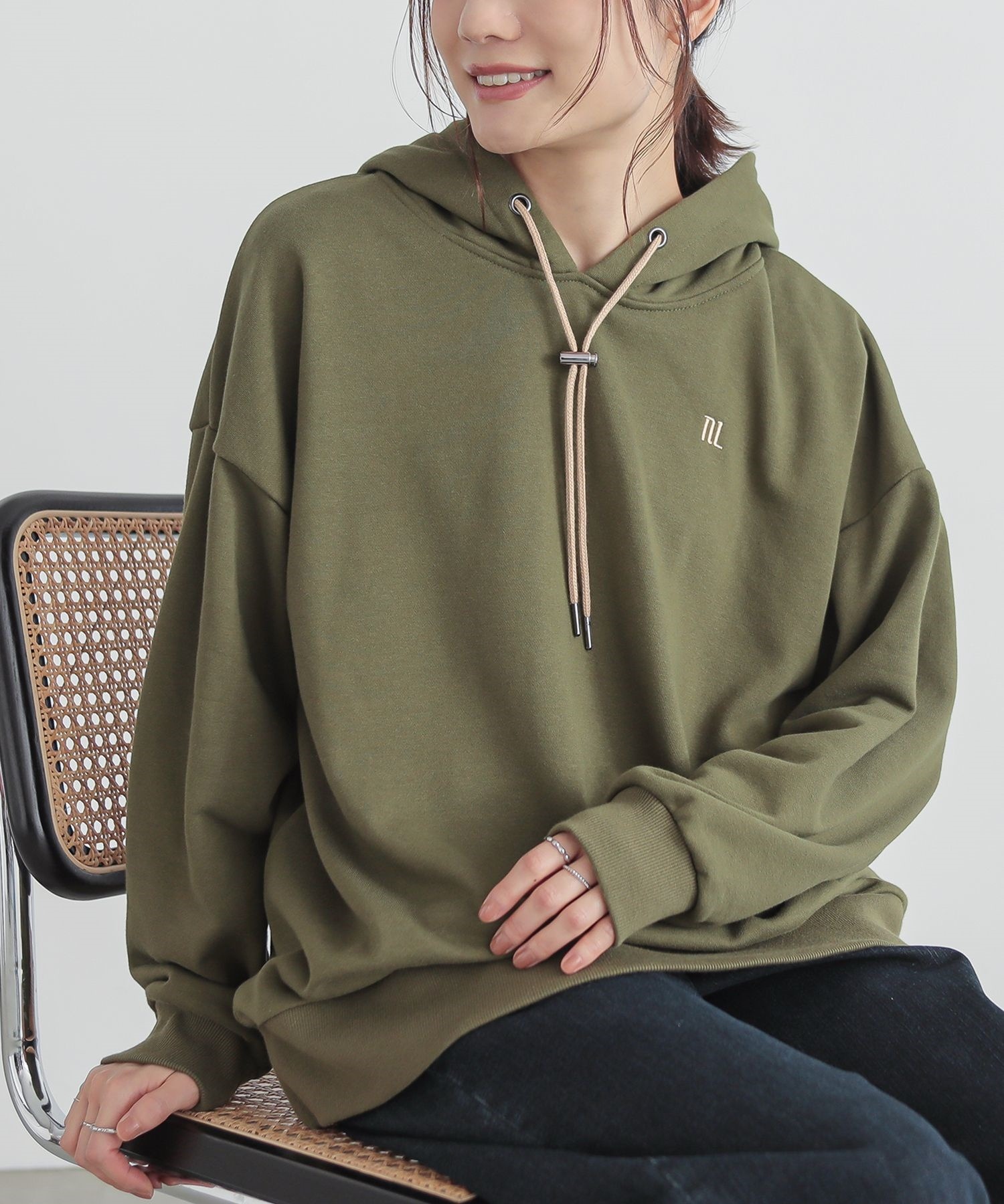 n'Or ノアール オシャレウォーカー パーカー レディース トップス 長袖 n'OrLABELレース×配色デザインパーカー』レディースファッション通販