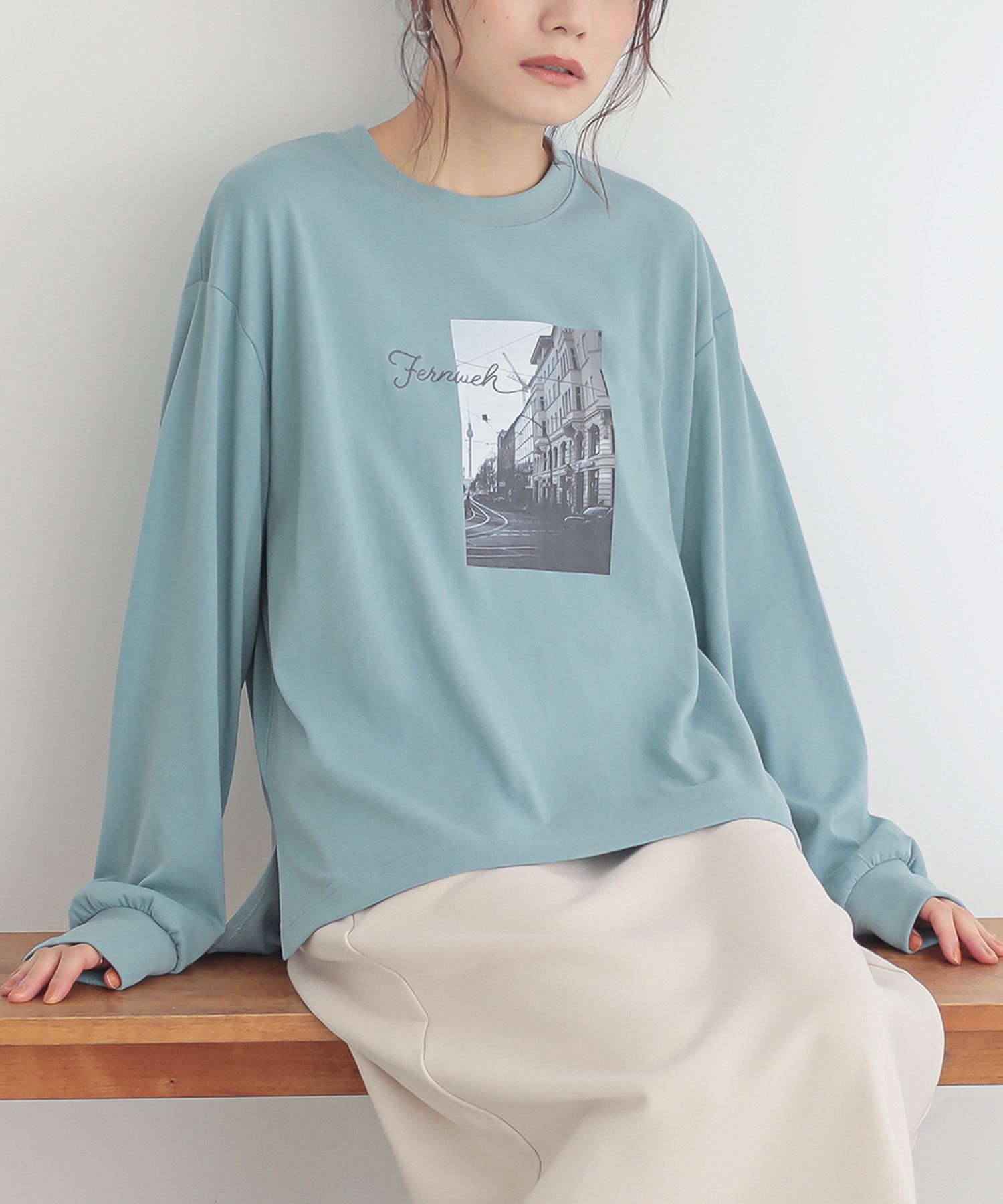 トップス カットトップス 長袖 レディース カットソー Tシャツ ロンT ロゴT シンプル 刺繍 着回し「メール便可」「10」 | osharewalker | 02