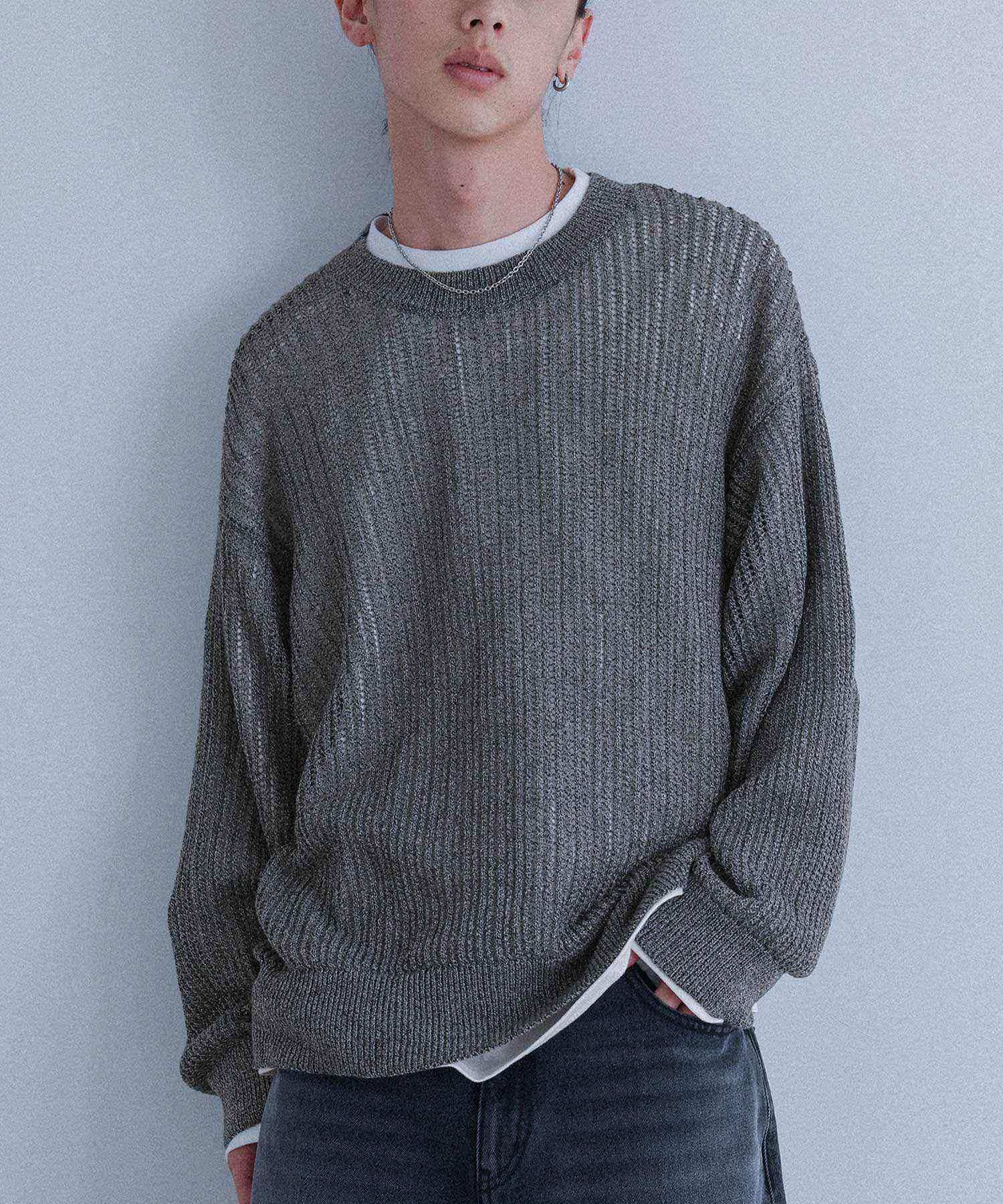 osharewalker（オシャレウォーカー） ニット 長袖 メンズ 春 秋 冬 黒