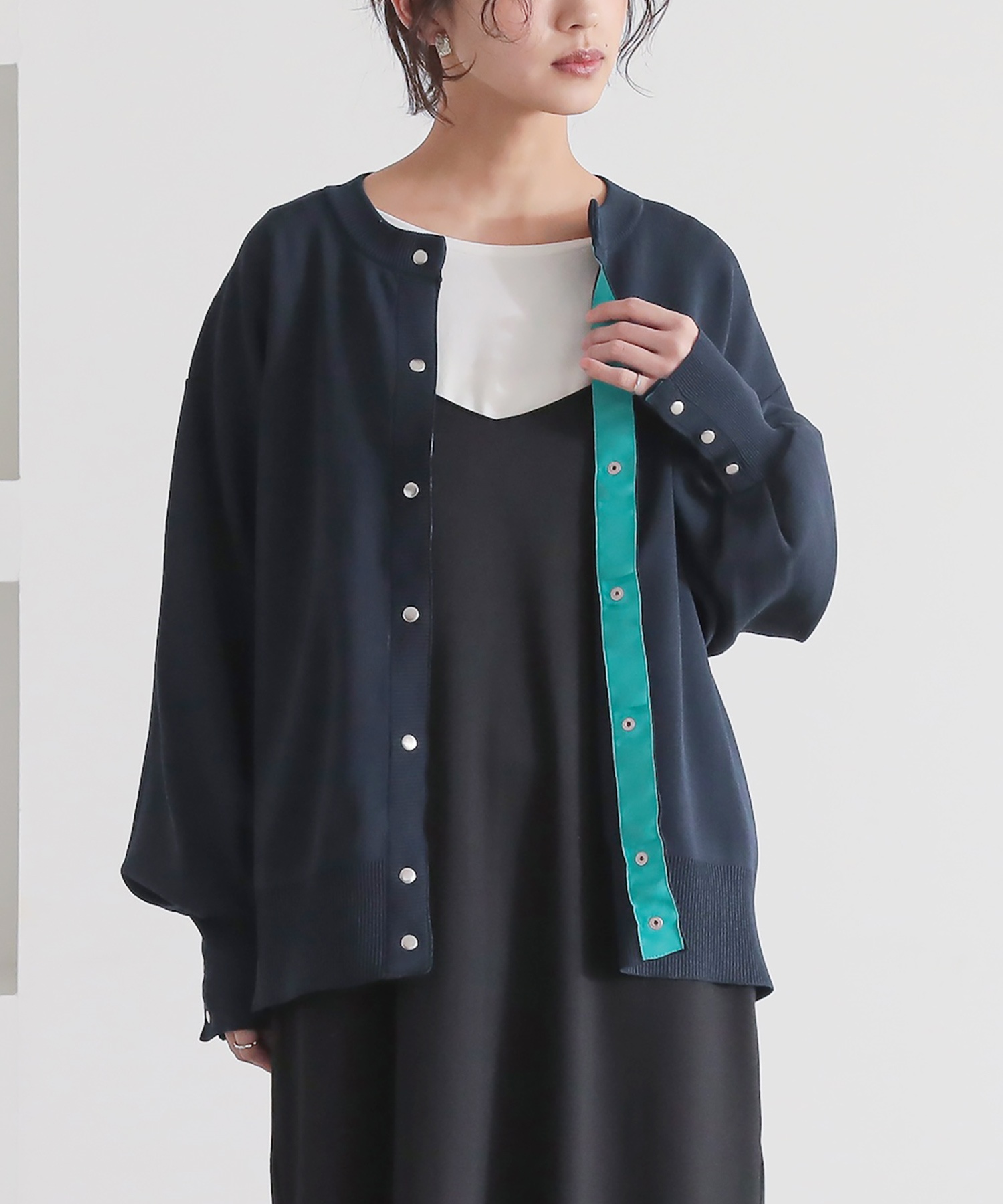 極美品✨ジョンスメドレー 現行タグ 24G ニットカーディガン ダークグリーンL AMERICAN RAG CIE カーディガン 「WOMEN」アブストラクト