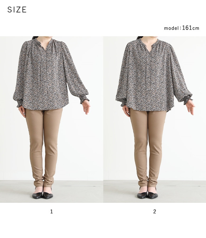 osharewalker ブラウス レディース トップス 長袖 小花柄 シャツ