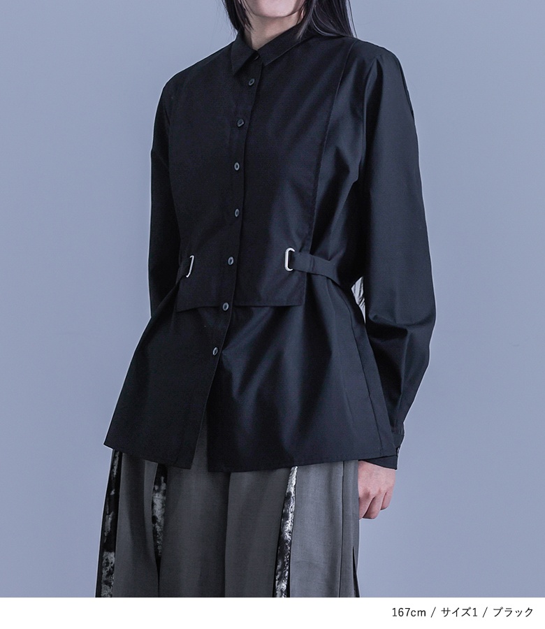 シャツ レディース トップス ブラウス 長袖 ベルト ロングシーズン ウエストシェイプ オケージョン「メール便可」「10」 | osharewalker | 08