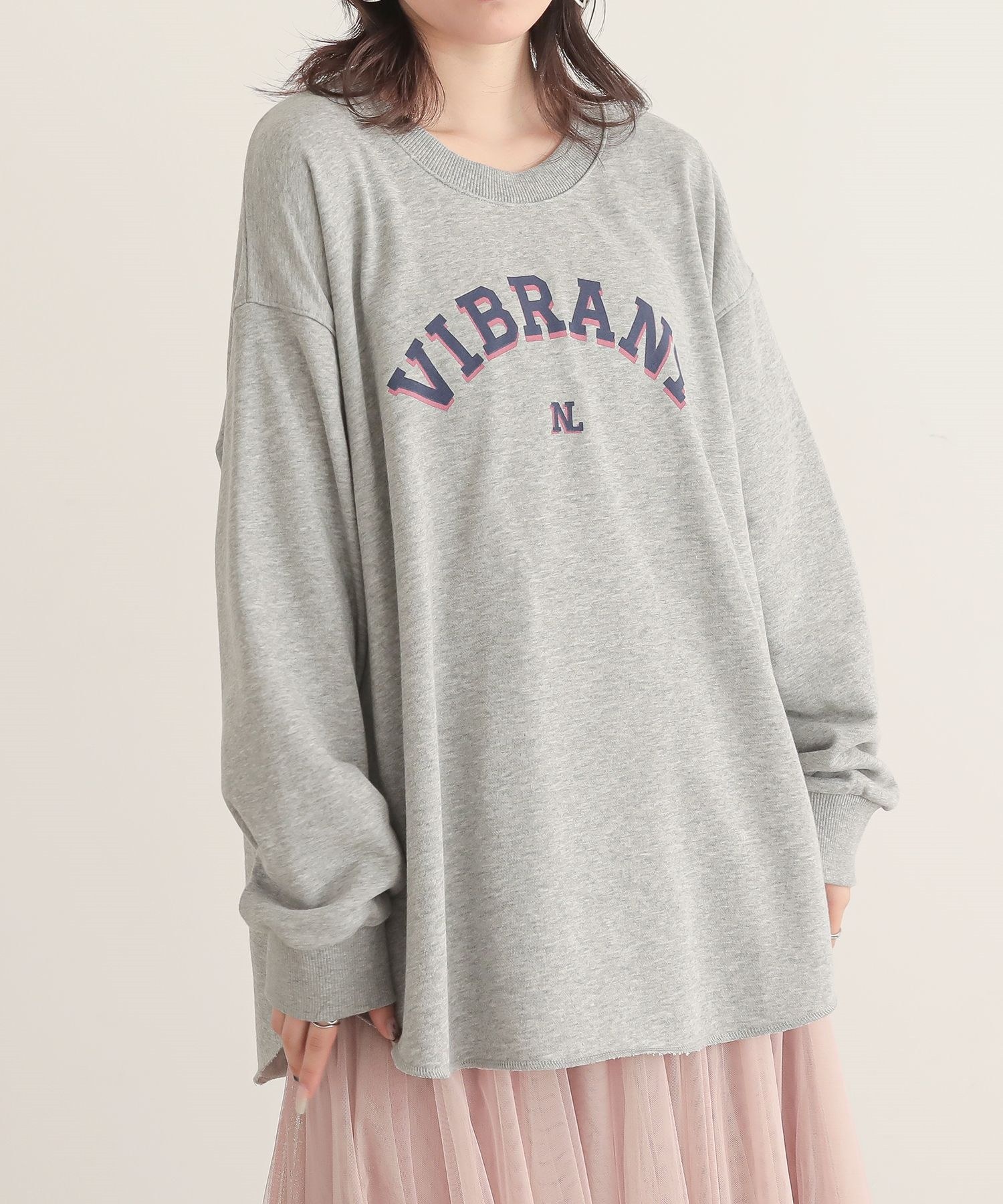 New/大人カジュアルトレーナー裏毛♡カレッジ♡ロゴスウェット♡グレー CORNERS（コーナーズ） トレーナー スウェット 裏起毛カレッジロゴ