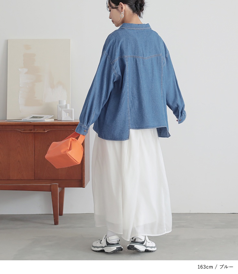 osharewalker シャツ レディース トップス デニムシャツ 長袖
