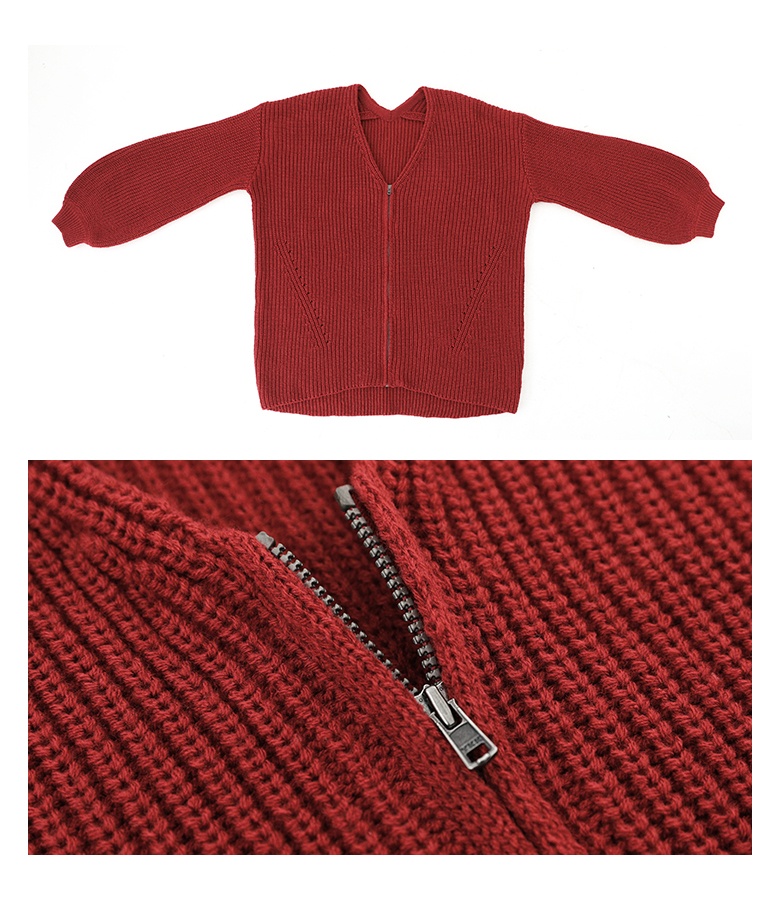 カーディガン ニット レディース トップス 長袖 羽織 Vネック ジップアップ 畔編み 畦編み 体型カバー 秋 冬 春「メール便不可」「40」 | osharewalker | 21