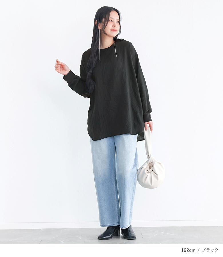 プルオーバー レディース トップス 布帛トップス 長袖トップス クルーネック シアー 透け感 重ね着 レイヤード 春 秋 オシャレウォーカー「メール便可」「10」 | osharewalker | 14