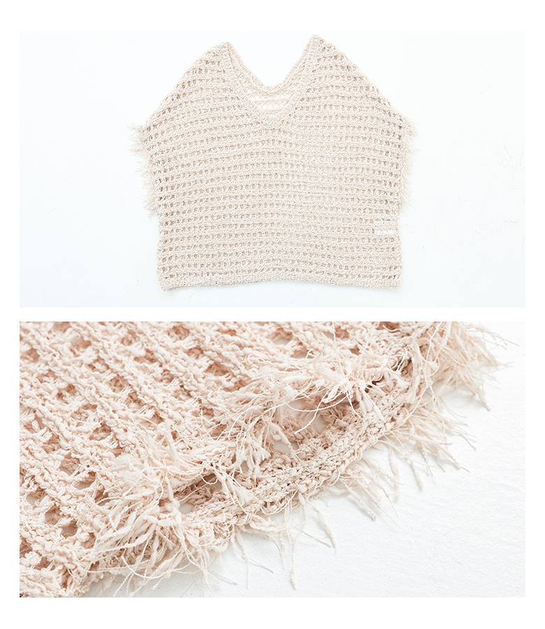 ニットベスト レディース ニットトップス ノースリーブ Vネック Uネック 透かし編み レイヤード 春 夏 秋 オシャレウォーカー「メール便不可」「20」 | osharewalker | 16