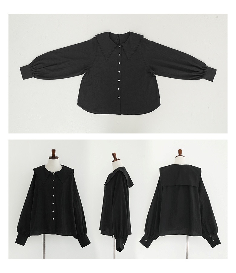 ブラウス レディース 布帛トップス 長袖ブラウス セーラー襟 セーラーカラー 襟付き ぽわん袖 ボリューム袖 春 秋 オシャレウォーカー「メール便可」「10」 | osharewalker | 18