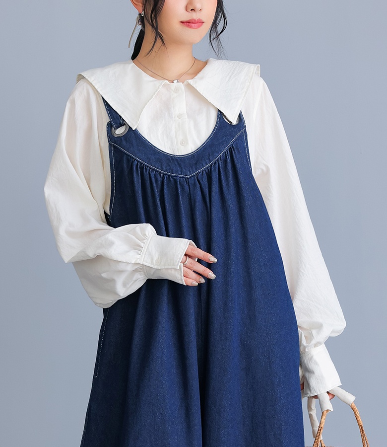 ブラウス レディース 布帛トップス 長袖ブラウス セーラー襟 セーラーカラー 襟付き ぽわん袖 ボリューム袖 春 秋 オシャレウォーカー「メール便可」「10」 | osharewalker | 01