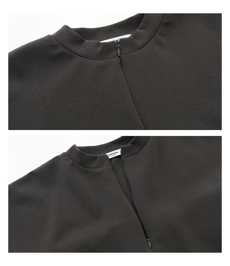 カットソー レディース 長袖トップス ハーフジップ ジップアップ モックネック ストライプ 春 秋 オシャレウォーカー「メール便可」「10」 | osharewalker | 17