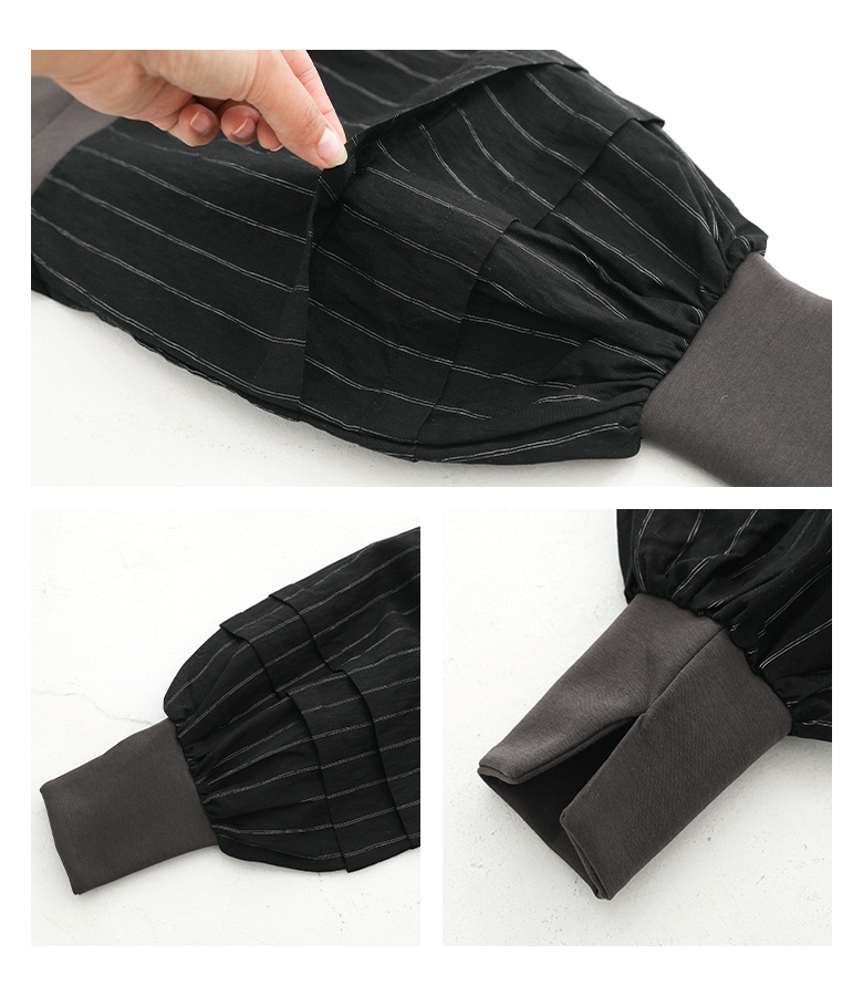 カットソー レディース 長袖トップス ハーフジップ ジップアップ モックネック ストライプ 春 秋 オシャレウォーカー「メール便可」「10」 | osharewalker | 18