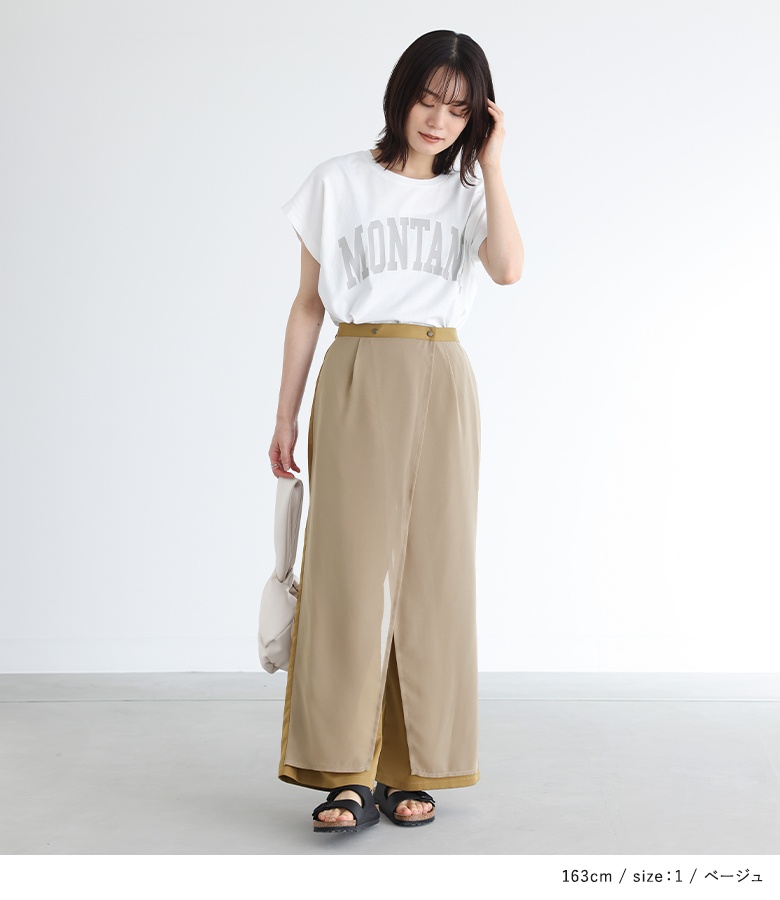 osharewalker ワイドパンツ レディース ボトムス シアー