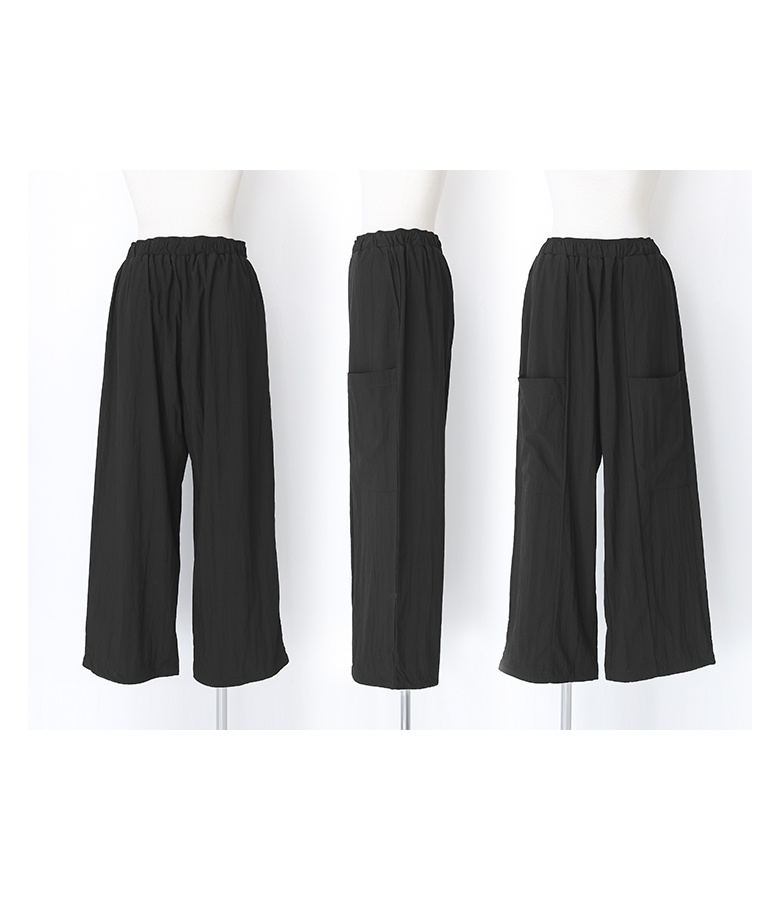 ワークパンツ ボトムス レディース イージーパンツ ロング丈 ポケット ウエストゴム ナイロン混 シャカシャカ ドロスト「メール便可」「10」 | osharewalker | 17