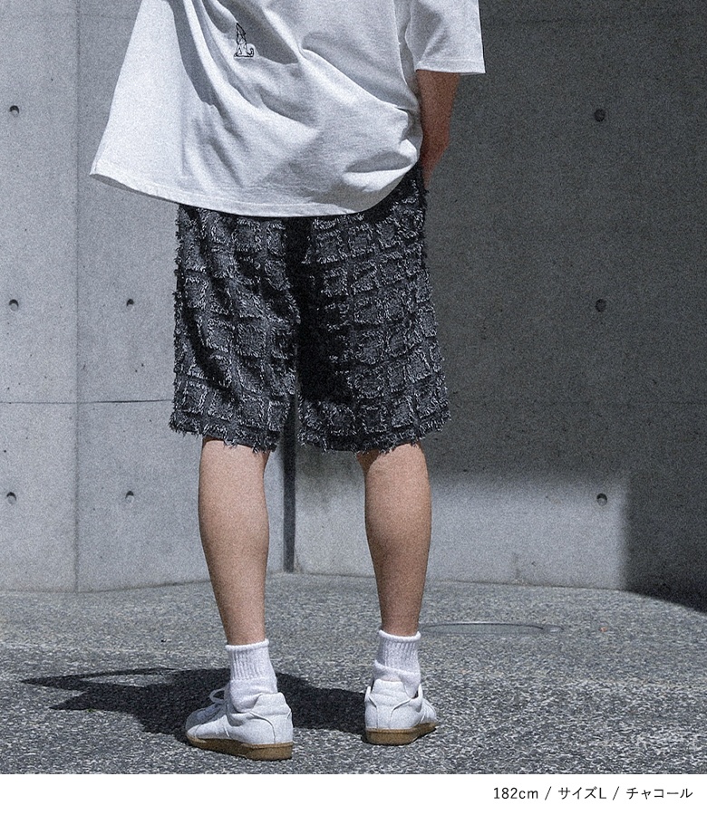 ショートパンツ メンズ ボトムス 膝丈 ハーフパンツ イージーパンツ カットジャカード ジャガード ウエストゴム セットアップ 春 夏「メール便可」「10」 | osharewalker | 08