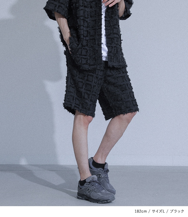ショートパンツ メンズ ボトムス 膝丈 ハーフパンツ イージーパンツ カットジャカード ジャガード ウエストゴム セットアップ 春 夏「メール便可」「10」 | osharewalker | 09