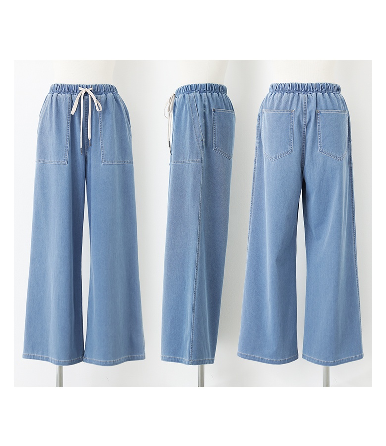 パンツ レディース ボトムス ロング丈 ジャージー デニム  ワイド 接触冷感 UVカット イージーケア 返品交換不可「期間限定送料無料」「メール便可」「10」 | osharewalker | 19