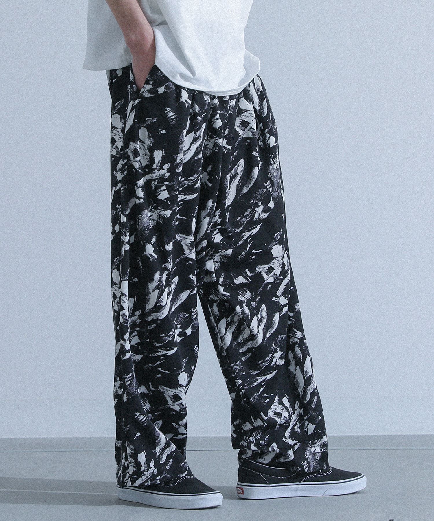 パンツ メンズ ボトムス ロング丈 イージーパンツ 柄パンツ ワイド ストレート ウエストゴム 紐 ベルトループ 楽ちん 50代 60代 春 夏 秋「メール便可」「10」 | osharewalker | 03