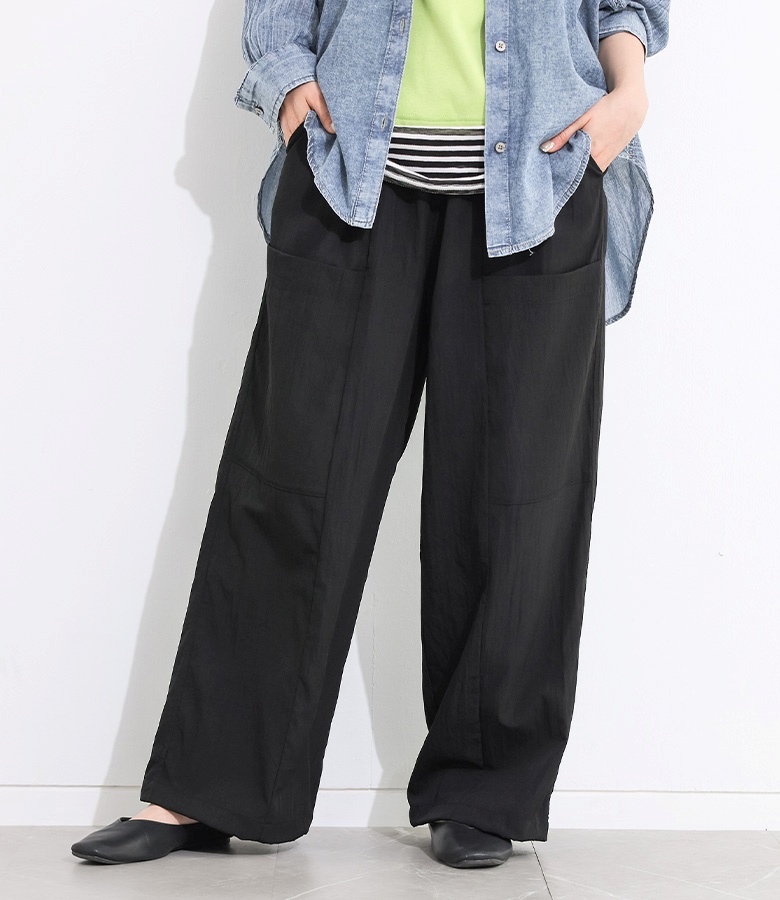 パンツ レディース ボトムス ストレートパンツ バルーンシルエット ロングパンツ 裾ドロスト 2way ポケット 春 夏 オシャレウォーカー「メール便不可」「20」 | osharewalker | 03