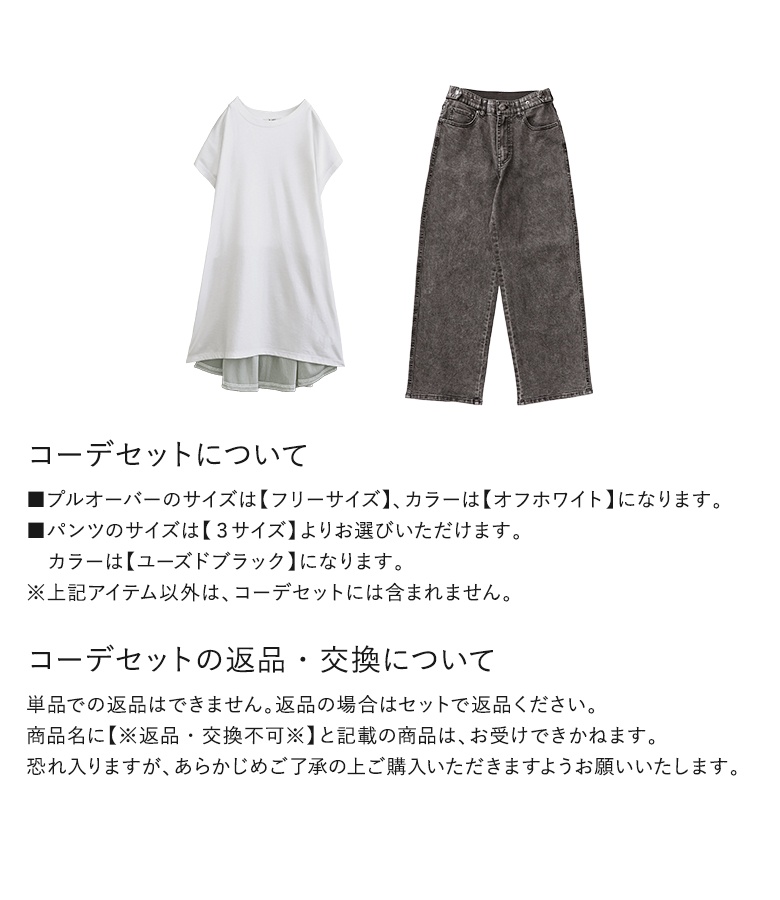 ２点コーデセット 2024 レディース ブラウス トップス フレンチスリーブ　ボトムス デニム「メール便不可」「30」 osharewalker 2点コーデセット 2024 レディース トップス