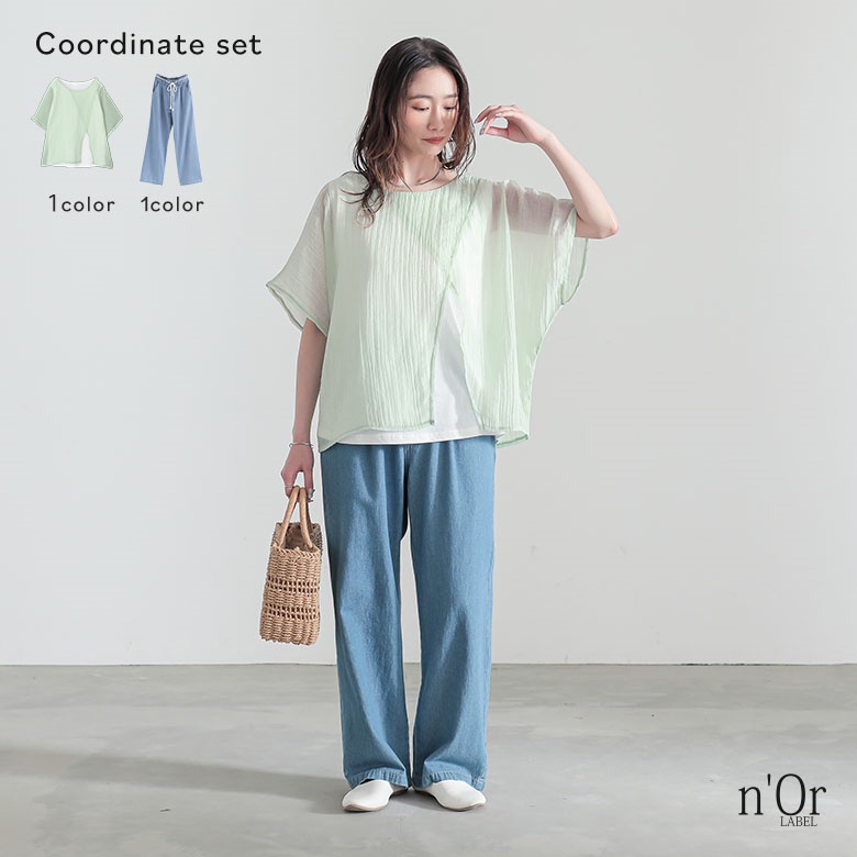 「送料無料」2点コーデセット 2025 レディース トップス カットソー ボトムス パンツ ロングパンツ「メール便不可」「15」
