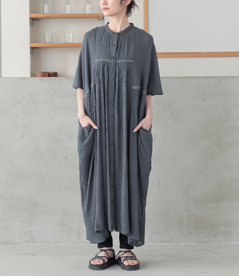 osharewalker ワンピース 半袖 レディース ドレス ロング