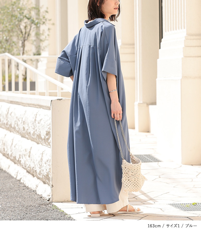 osharewalker ワンピース レディース 夏 半袖 シャツワンピース