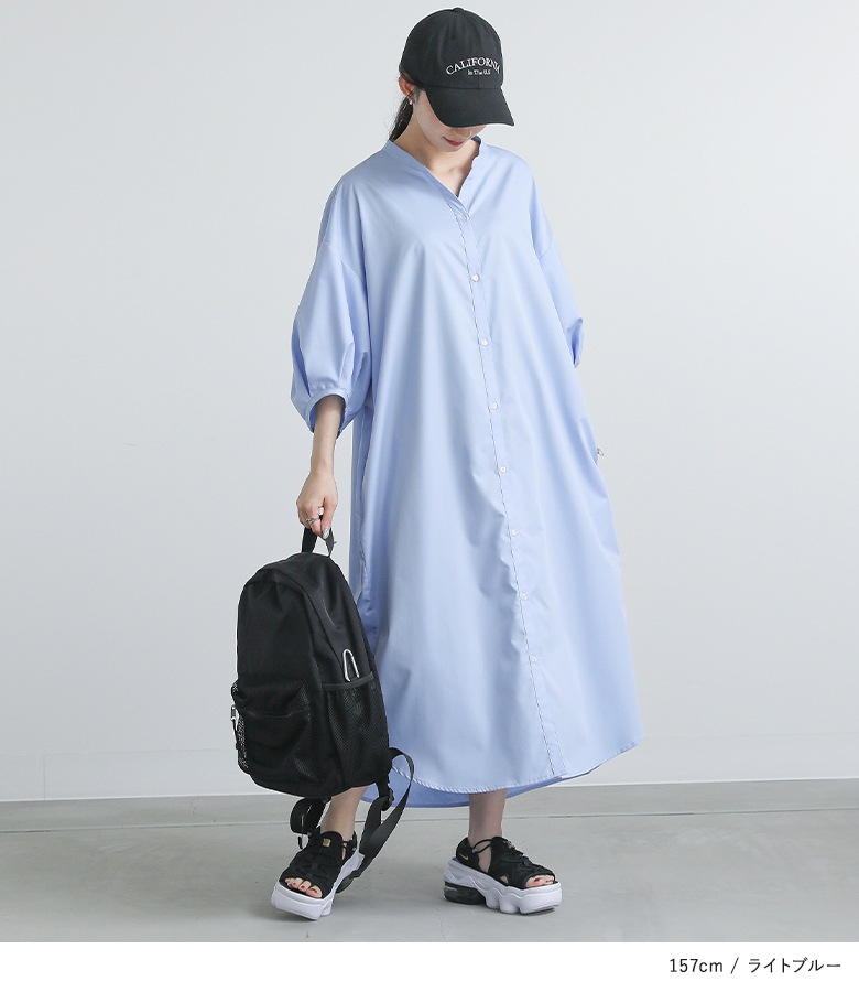 osharewalker ワンピース シャツワンピ レディース ロング 半袖
