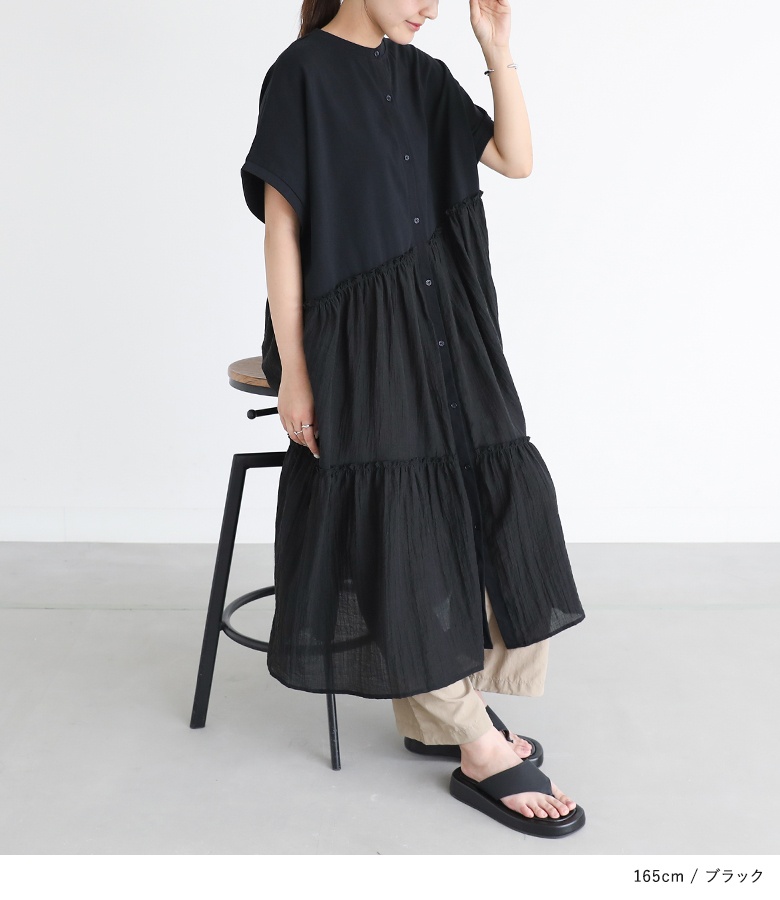 ワンピース レディース 半袖 ロング 春 夏 ...の詳細画像2
