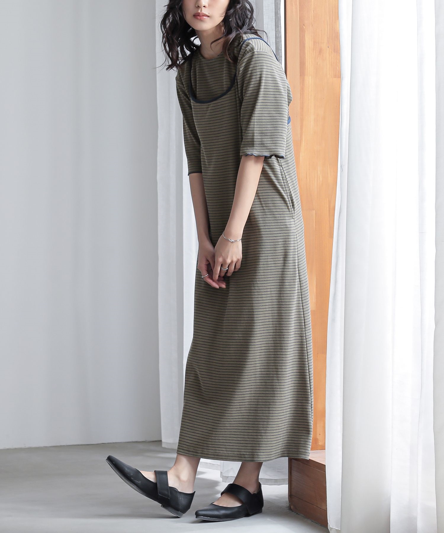 最終値下げ★新品★ayane★チュニックワンピ★カーキ セドールJAPAN チュニック レディース チュニックワンピース 春