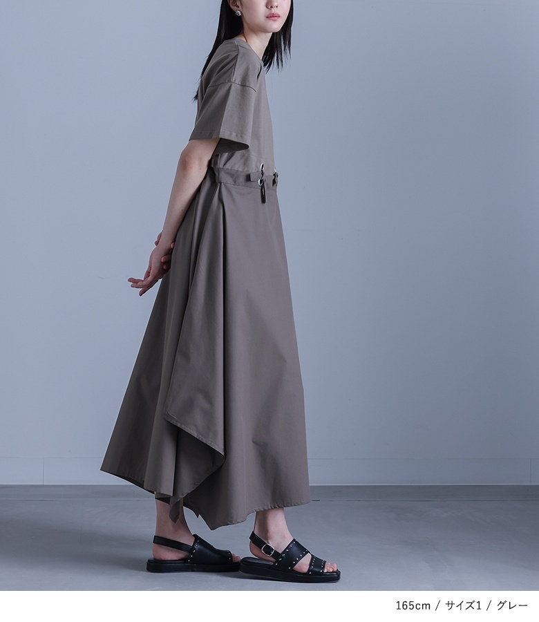 osharewalker ワンピース レディース ドレス ロング丈 半袖