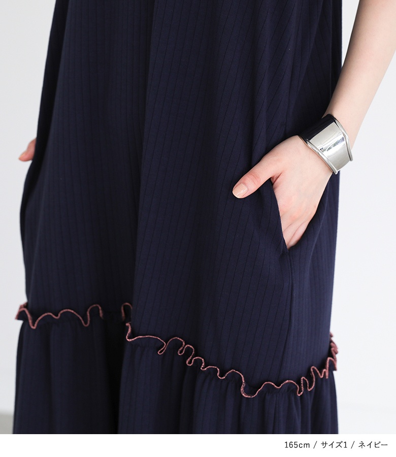 ワンピース レディース 夏 きれいめ ドレス ロング丈 半袖 ポロワンピ リブ メロー 襟付き 春 「メール便不可」「30」 | osharewalker | 06