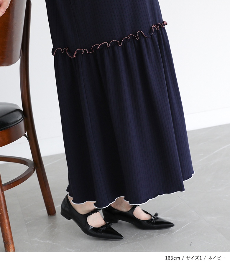 ワンピース レディース 夏 きれいめ ドレス ロング丈 半袖 ポロワンピ リブ メロー 襟付き 春 「メール便不可」「30」 | osharewalker | 14