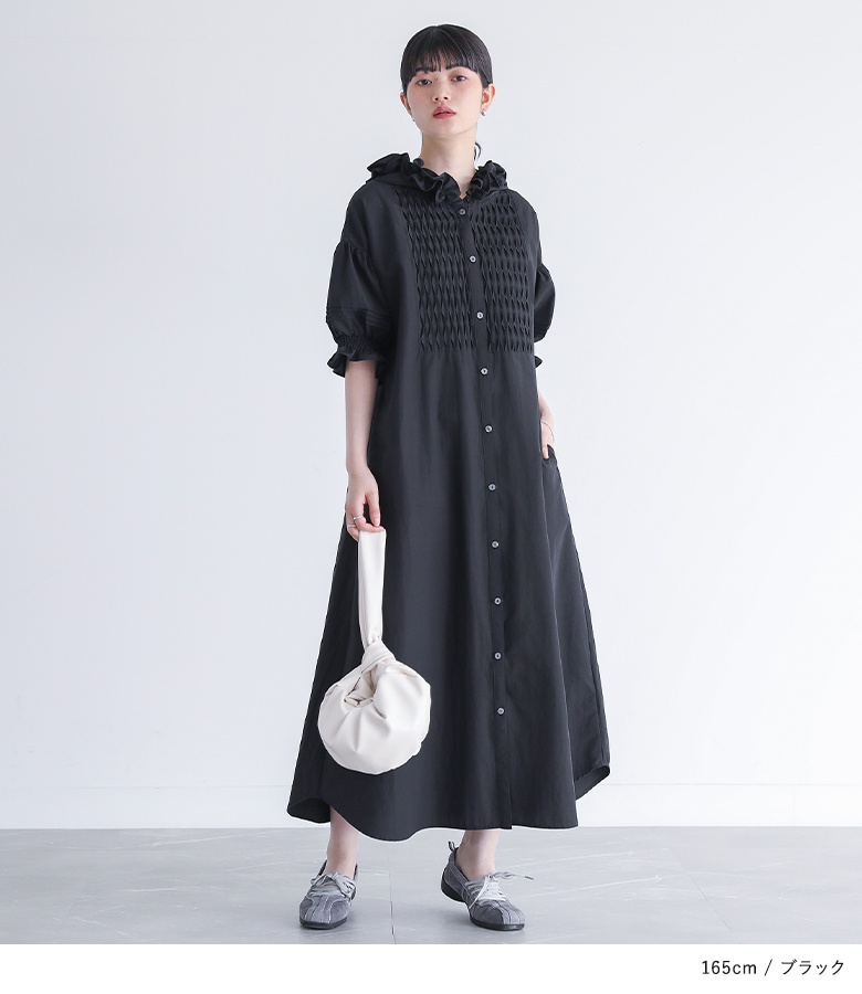 ワンピース レディース 夏 きれいめ ドレス ロング丈 半袖 シャツワンピ キャンディスリーブ 春 「メール便不可」「30」 | osharewalker | 05