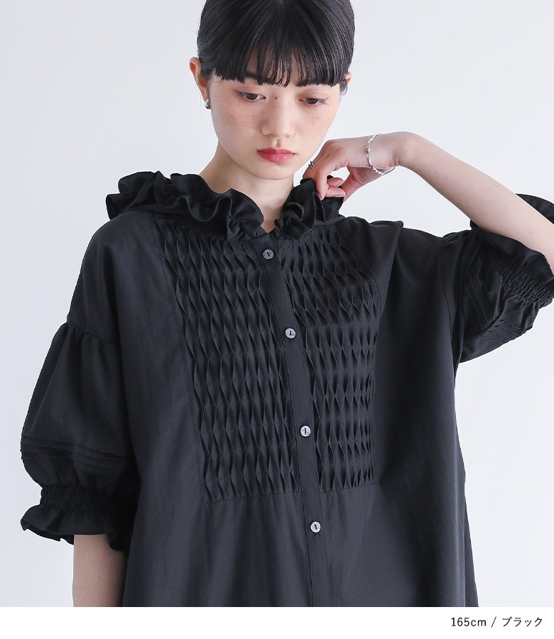 ワンピース レディース 夏 きれいめ ドレス ロング丈 半袖 シャツワンピ キャンディスリーブ 春 「メール便不可」「30」 | osharewalker | 06