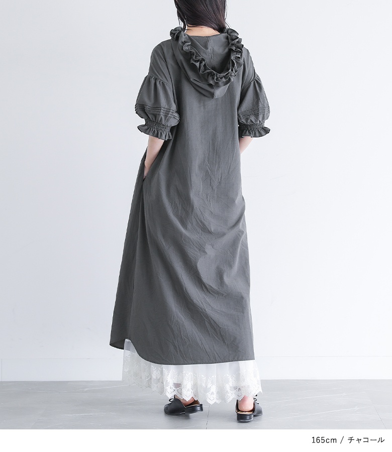 ワンピース レディース 夏 きれいめ ドレス ロング丈 半袖 シャツワンピ キャンディスリーブ 春 「メール便不可」「30」 | osharewalker | 10