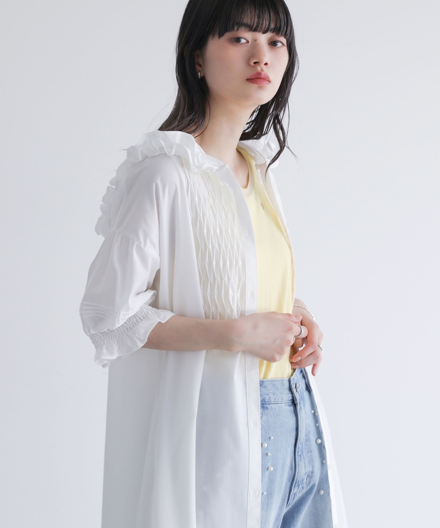 ワンピース レディース 夏 きれいめ ドレス ロング丈 半袖 シャツワンピ キャンディスリーブ 春 「メール便不可」「30」 | osharewalker | 01
