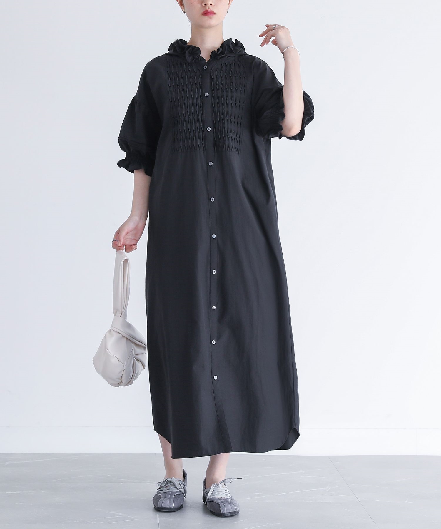 ワンピース レディース 夏 きれいめ ドレス ロング丈 半袖 シャツワンピ キャンディスリーブ 春 「メール便不可」「30」 | osharewalker | 03