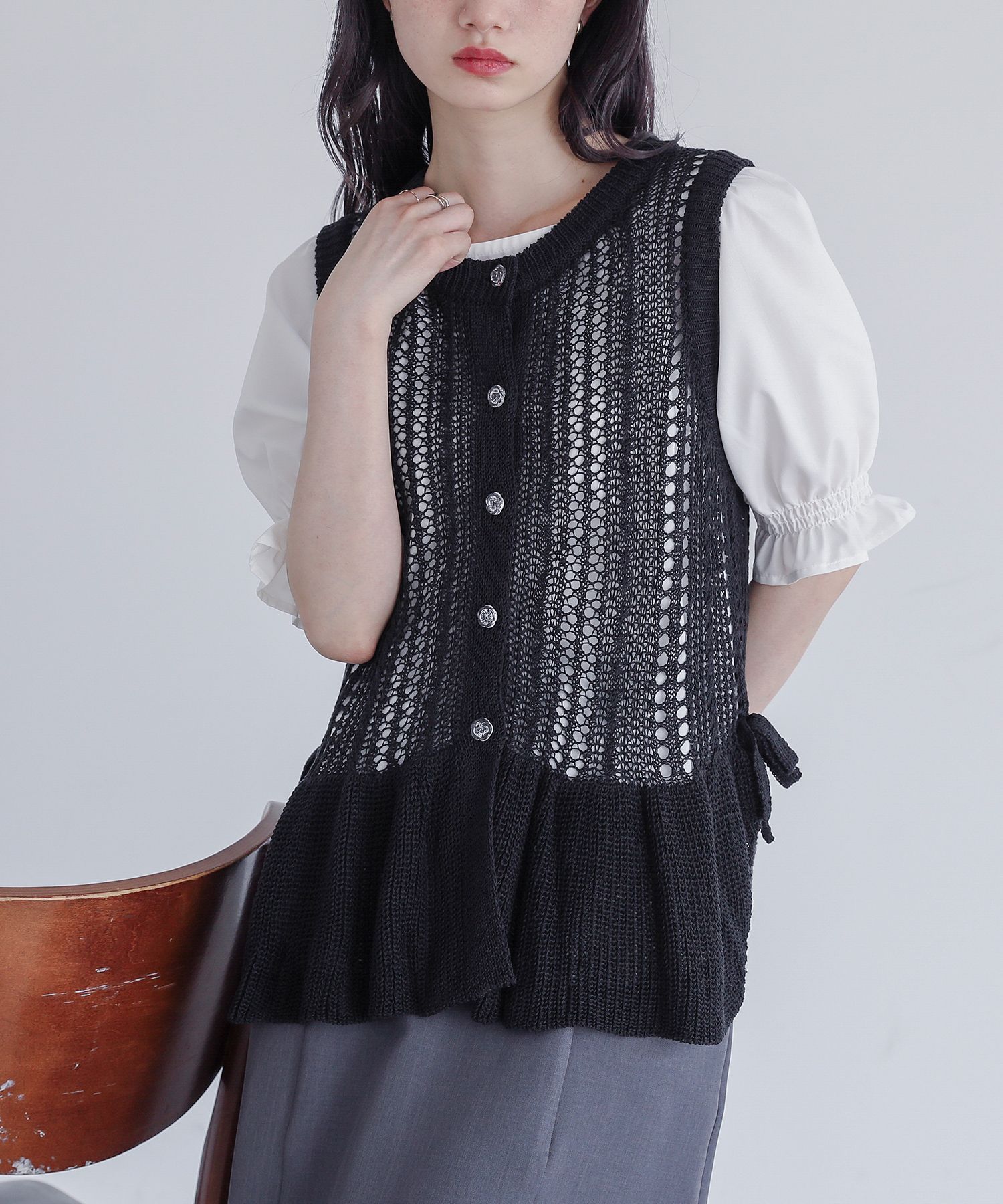 osharewalker ベスト レディース トップス ニット ジレ ニット