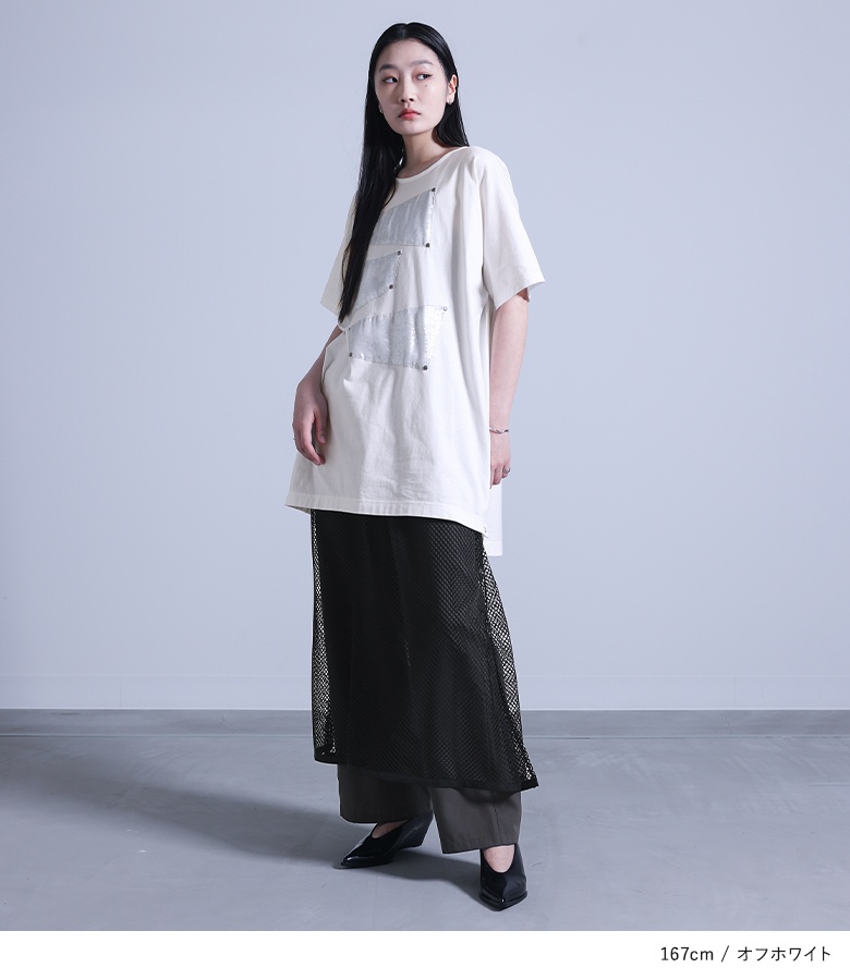 osharewalker Tシャツ レディース カットソー 半袖 チュニック丈