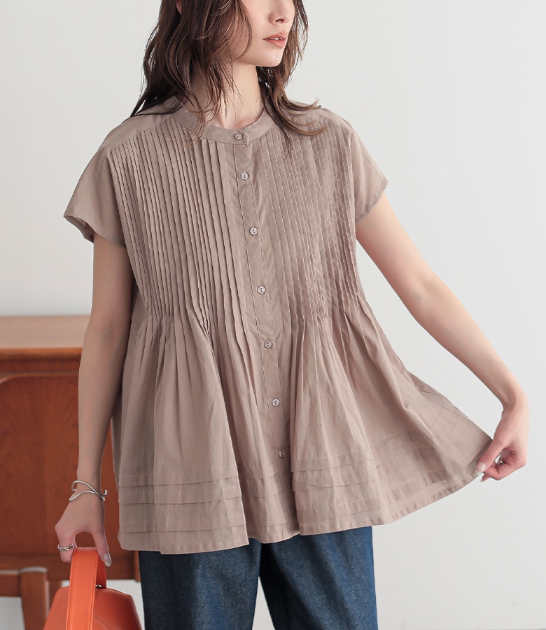 ☆BEIGE.☆サマーブラウス　フレンチスリーブ　32 新品 s06052jb-1b.jpg