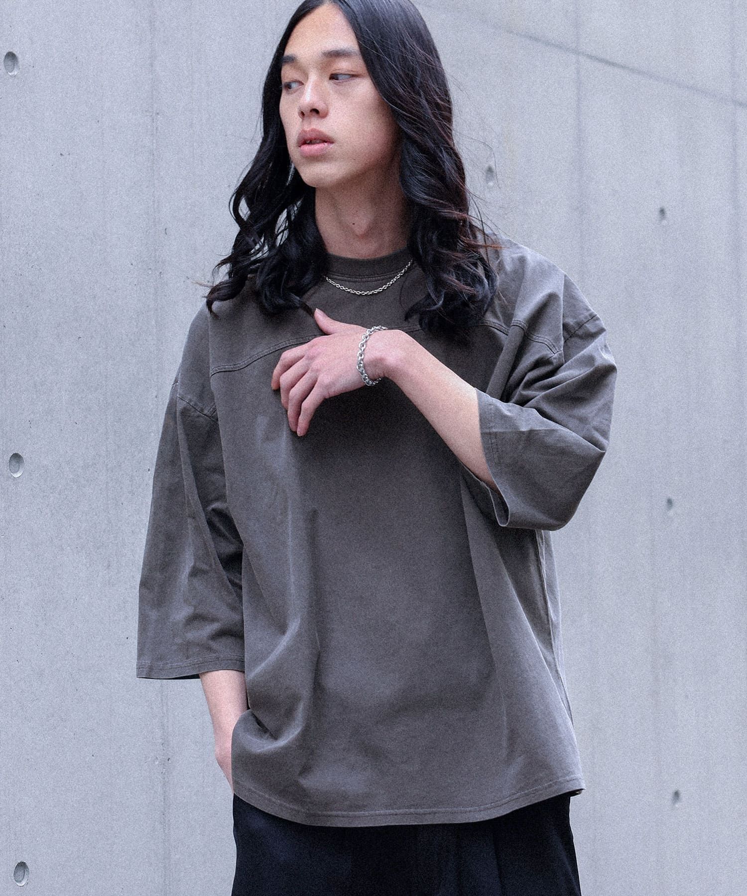 osharewalker カットソー メンズ トップス 半袖 五分袖 Tシャツ